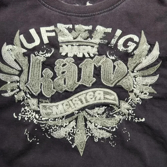 Vintage Y2K Black Karv brown / dark grey embroidered long sleeved crewneck shirt - Picture 7 of 16